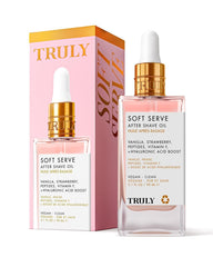 Truly Beauty Soft Serve: bouteille élégante pour hydrater et apaiser après rasage.