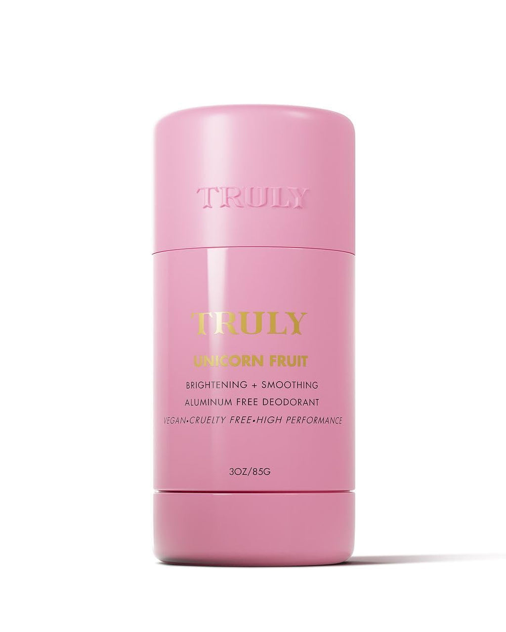 Truly Unicorn Fruit Déodorant, bouteille ouverte, parfum léger et frais.