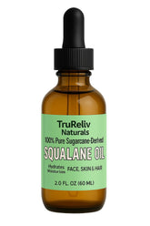 TruReliv Naturals Squalane Oil bottle offers lightweight hydration for all skin types.