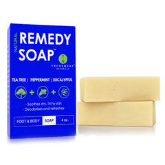 Truremedy Naturals gel douche à l'arbre à thé, menthe et eucalyptus en pack pratique.