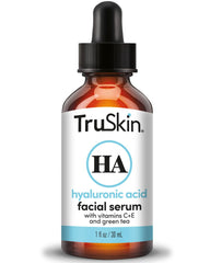 TruSkin Hyaluronic Serum bottle front view for hydration and plump-looking skin.