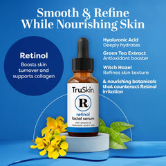 Goutte-pipette TruSkin Retinol Serum guidant l’application précise sur le visage.