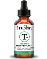 TruSkin sérum arbre-a-te bouteille; application précise pour pores nets.