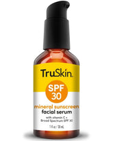 TruSkin sérum solaire visage SPF 30 – protection minérale légère sans film blanc.