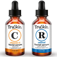 TruSkin sérum vitamine C – bouteille lumineuse pour un teint éclatant et frais.