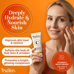 TruSkin Vitamin C Face Cream on skin demonstrates easy absorption.