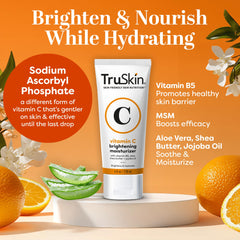 TruSkin Vitamin C Face Cream texture swatch shows light, non-greasy finish.