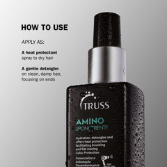 TRUSS Amino Heat Protectant – cheveux éclatants, fini salon.