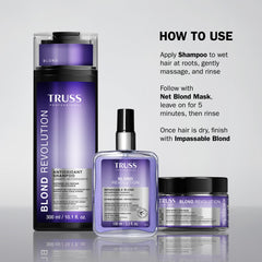 TRUSS Blond Revolution: protection-chaleur jusqu a 230C pour styles durables.