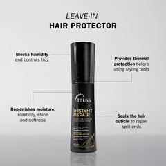 TRUSS Serum Application Mains — démonstration d'application légère sur cheveux.