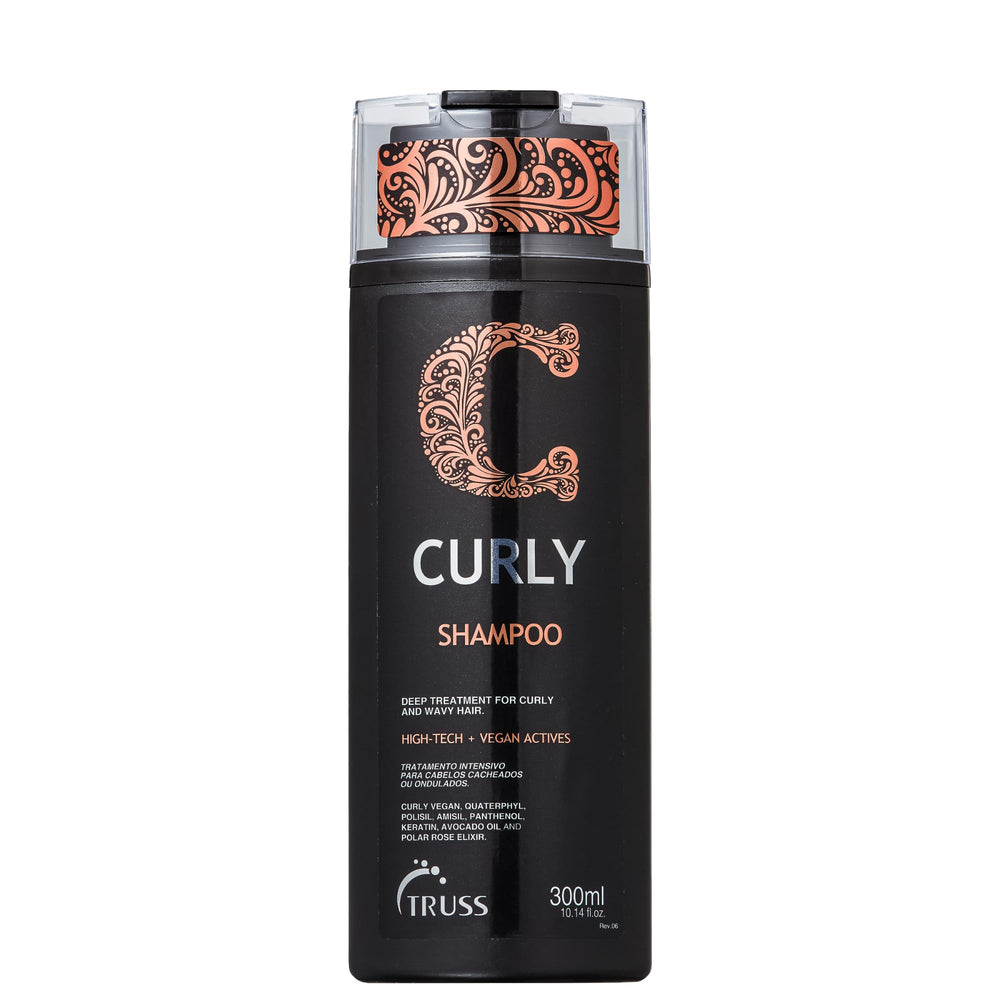 TRUSS Shampoing Cheveux Boucles – bouteille visible, définition des boucles et douceur.