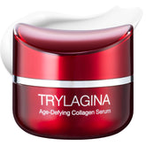 Trylagina Sérum 12X – bouteille claire montrant hydratation et anti‑âge.
