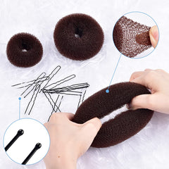 TsMADDTs grand anneau-chignon convient aux cheveux épais pour un chignon sûr.