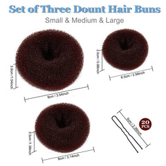 TsMADDTs anneau-chignon moyen, idéal pour cheveux moyens et demi-longs.