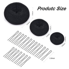 TsMADDTs chignon-donut-trois-tailles-noir convient à diverses textures capillaires.