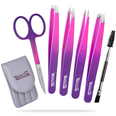 TsMADDTs pinces-sourcils ensemble 6 pièces pour épilation précise des sourcils.