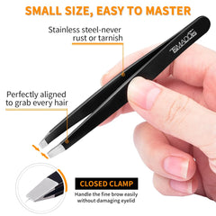 TsMADDTs pinces à sourcils angleées pour atteindre les poils difficiles