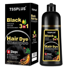 TSSPLUS shampooing coloration cheveux noirs : couleur naturelle prête en quelques minutes