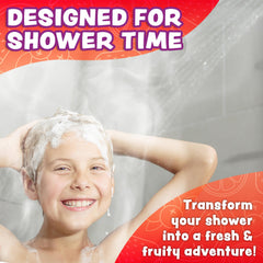 Tub Works Fruit Fusion watermelon shower steamer releasing fresh, kid-friendly aroma in the shower.