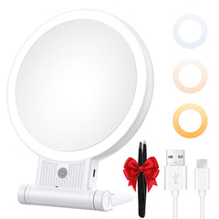 Miroir tubbede avec agrandissement 1x30x et lumière intégrée pour maquillage précis