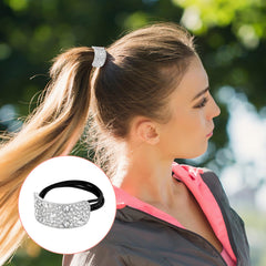 Tucnoeu attache-queues-de-cheveux cristal argent, pratique pour les activités quotidiennes.