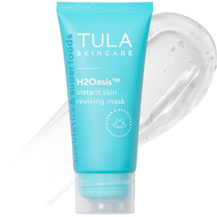 Masque hydratant TULA H2Oasis sur visage, effet rafraîchissant et éclat
