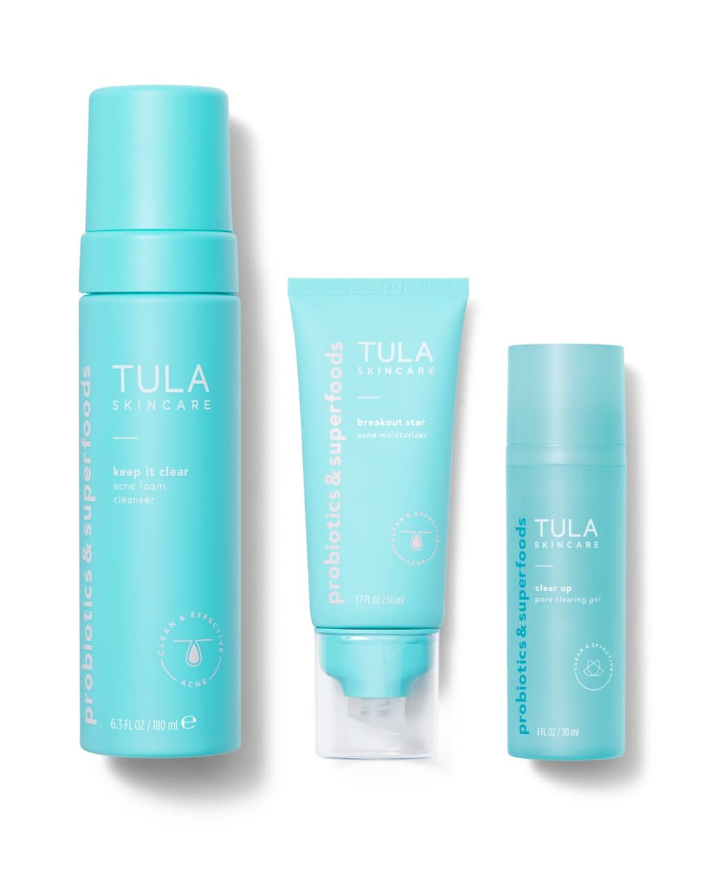 TULA nettoyant mousse purifiant pour peau acnee, sensation fraiche et purifiante
