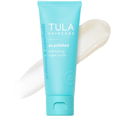 TULA So Polished gommage sucre visage, exfolie en douceur pour peau nette.