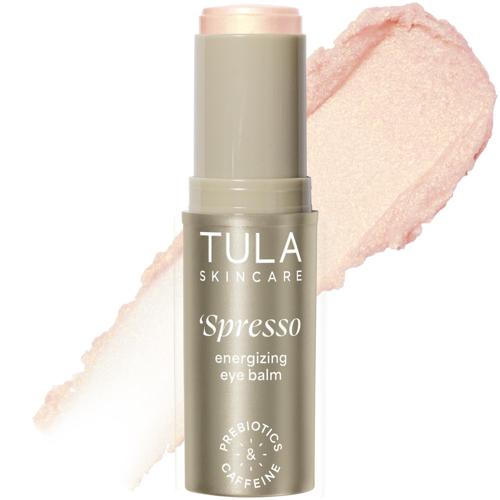 Baume contour des yeux TULA Spresso sur stick, application fraîche.