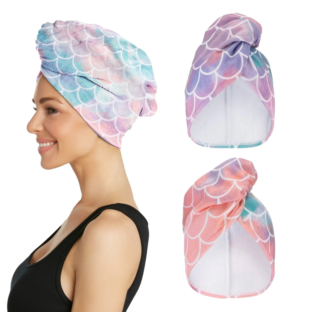 Turbie Twist: lot de 2 serviettes microfibre cheveux, absorption rapide.
