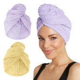 Turbie Twist pack double de serviettes microfibre, essuyage rapide pour tous les cheveux.