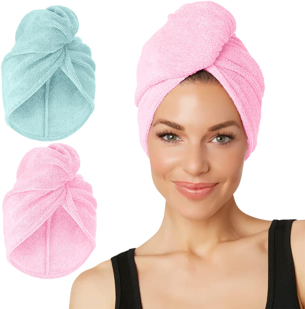 Turbie-Twist serviette-cheveux-longue absorbante pour séchage rapide