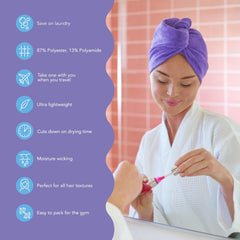 Turbie Twist wrap anti frisottis pour cheveux lisses et sans casse.
