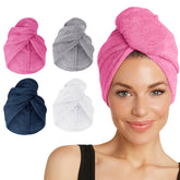 Turbie Twist turban-cheveux microfibre rose: séchage rapide et douceur.