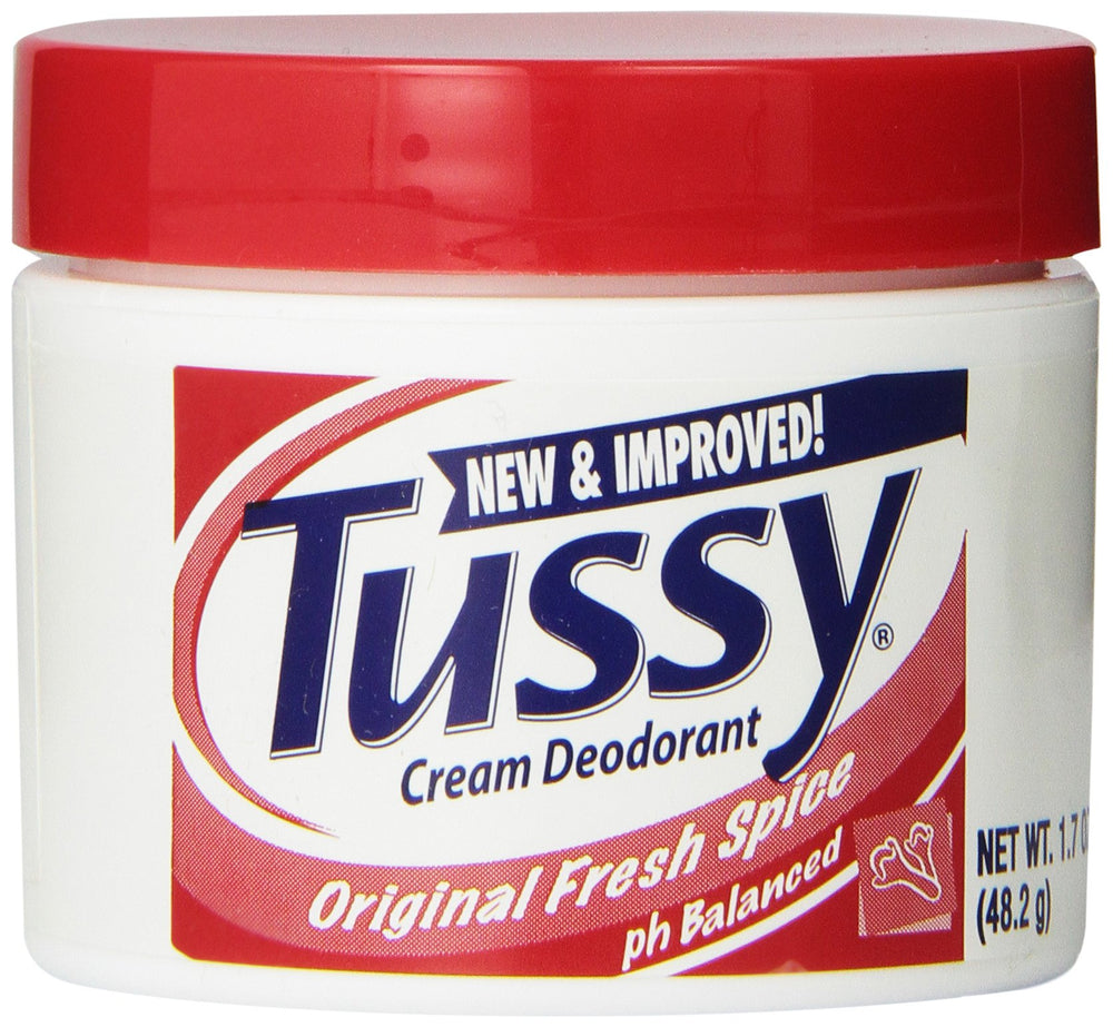 Tussy Crème Déodorant Épice Fraîche, bouteille montrée pour une application douce et efficace.