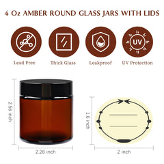 TUZAZO bocal en verre ambré 120 ml avec joint en mousse pour étanchéité fiable