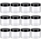 TUZAZO ensemble de 36 contenants plastique 6oz avec couvercles noirs pour rangement cosmétique