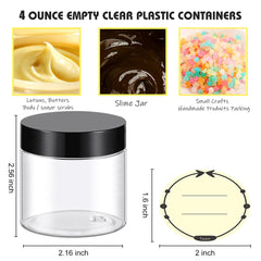 Ensemble TUZAZO de 36 pots plastiques avec étiquettes personnalisables pour organisation.