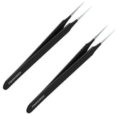 Pinces Tweezees noir, ensemble 2 pièces, précision adaptée aux poils incarnés.