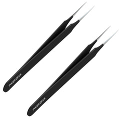Pinces Tweezees noir, ensemble 2 pièces, précision adaptée aux poils incarnés.