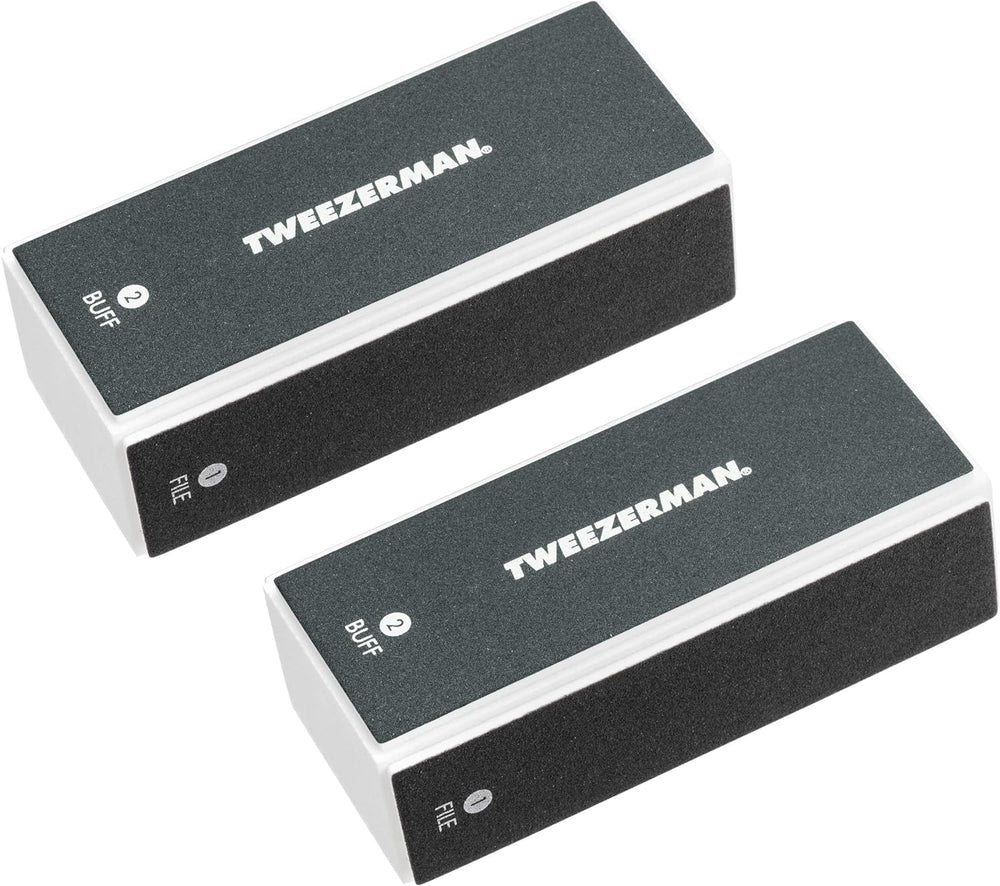Tweezerman buffer d'ongles noir, pack de 2, pour polir et briller.