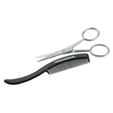 Tweezerman G.E.A.R. Ciseaux moustache – lame précise pour des coupes nettes.