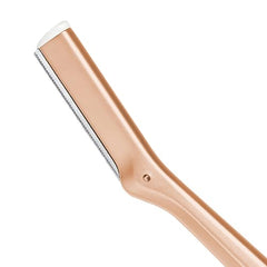 Tweezerman Rasoir Visage Rose Doré, poignée ergonomique facilitant les gestes sensibles.