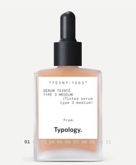 Typology Sérum Teinté : flacon 30 ml pour une couverture légère et éclat quotidien.