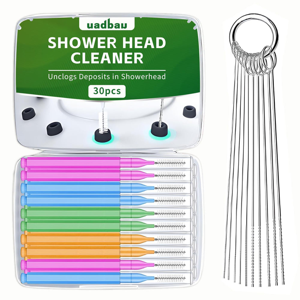 Ensemble nettoyage UADBAU pour pomme de douche, brosse et embouts.