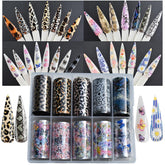 UARUOGP feuillets transfert ongles Léopard-imprimé pour un style tendance et rapide.