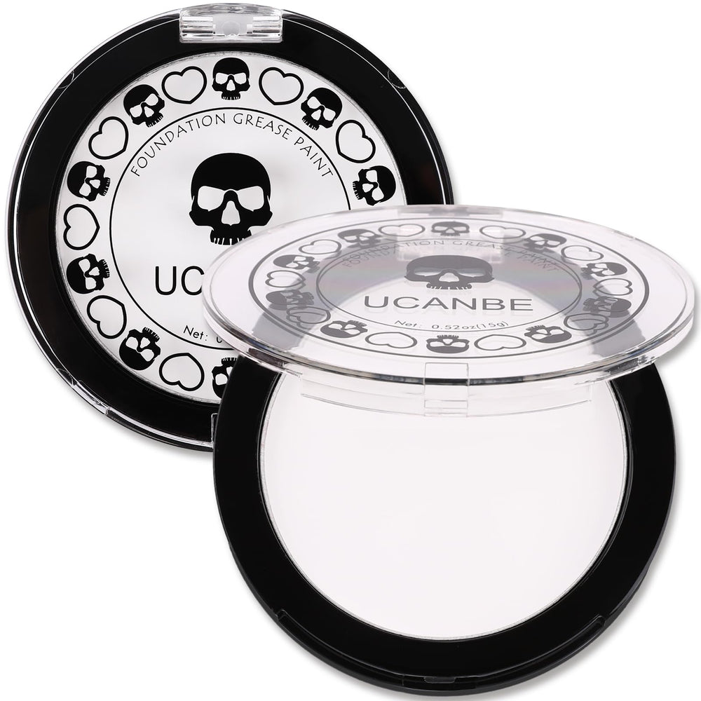 UCANBE fond de teint blanc crème-poudre, fini mat et couverture complète.