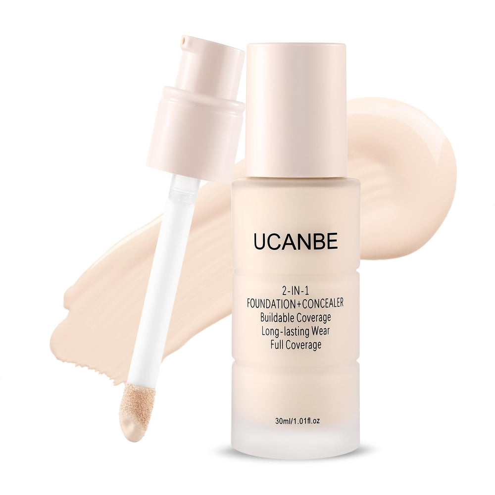 UCANBE 2-en-1 fond de teint et correcteur avec pompe angulee pour une application précise