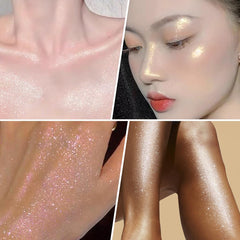 UCANBE Glow Shimmer Drops: décolleté qui capte la lumière avec subtilité.