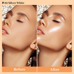UCANBE Glow Shimmer Drops: épaule et bras brillants pour un éclat léger.